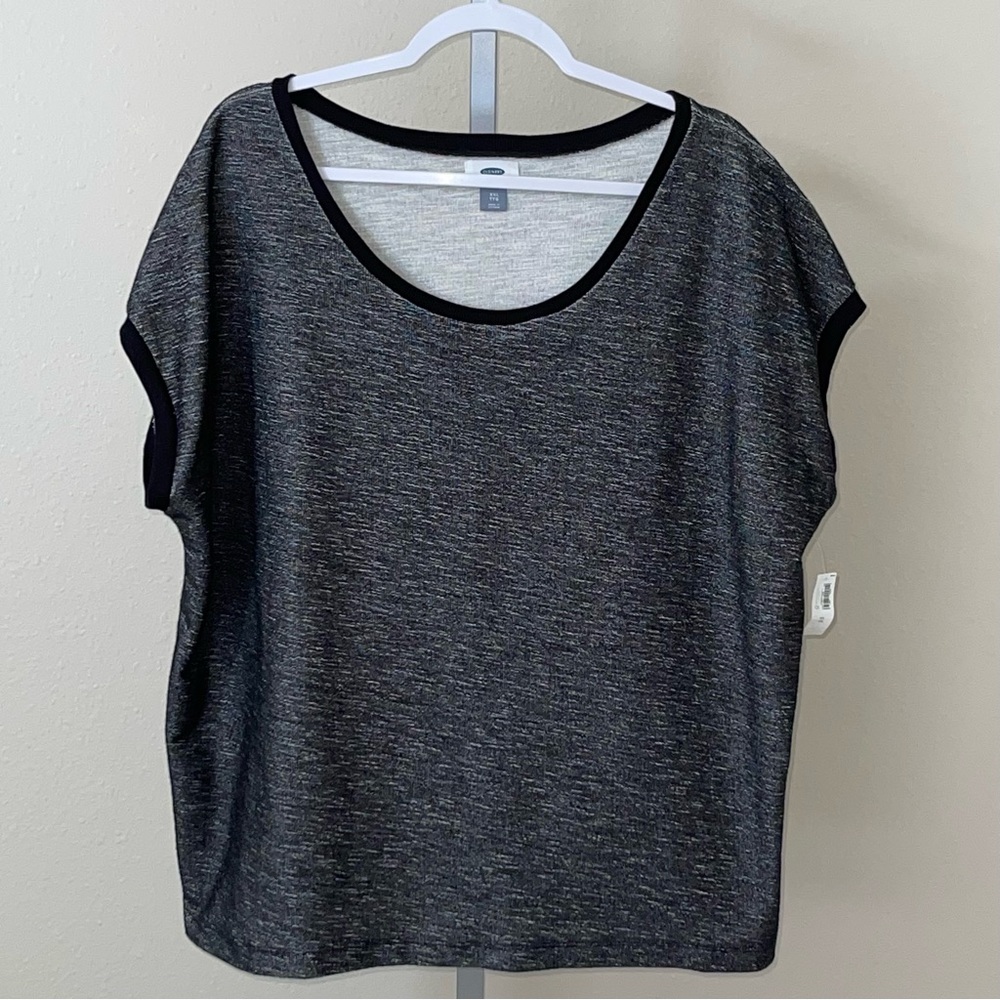 Old Navy Women’s Dark Charcoal Black Crew Sweatshirt Top, Size XXL